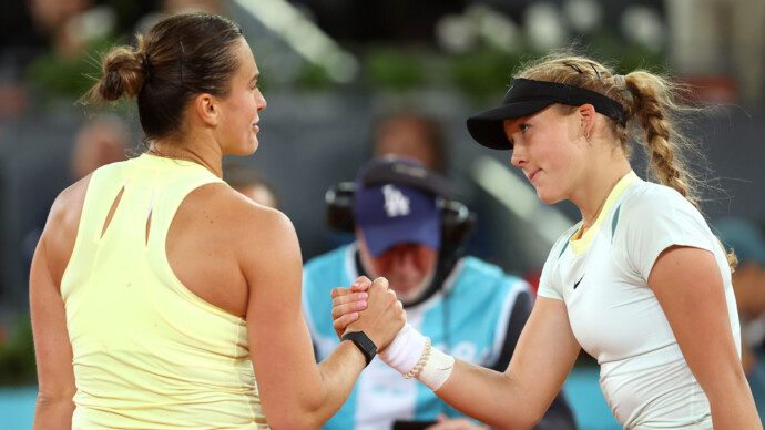 Мирра Андреева проиграла Арине Соболенко в четвертьфинале турнира WTA в Мадриде